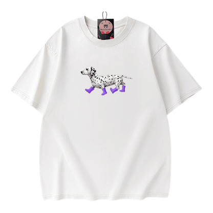 Dalmatiner-Grafik Modakawa Unisex Vintage Washed T-Shirt - White - 5XL - image 5