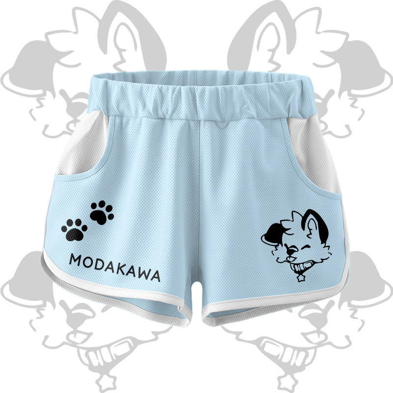 MODAKAWA X popipeko Puppy Graphic Crop Tank Tank Sport Top Shorts Bikini Matching Outfit - Blue Shorts - 5XL - image 11