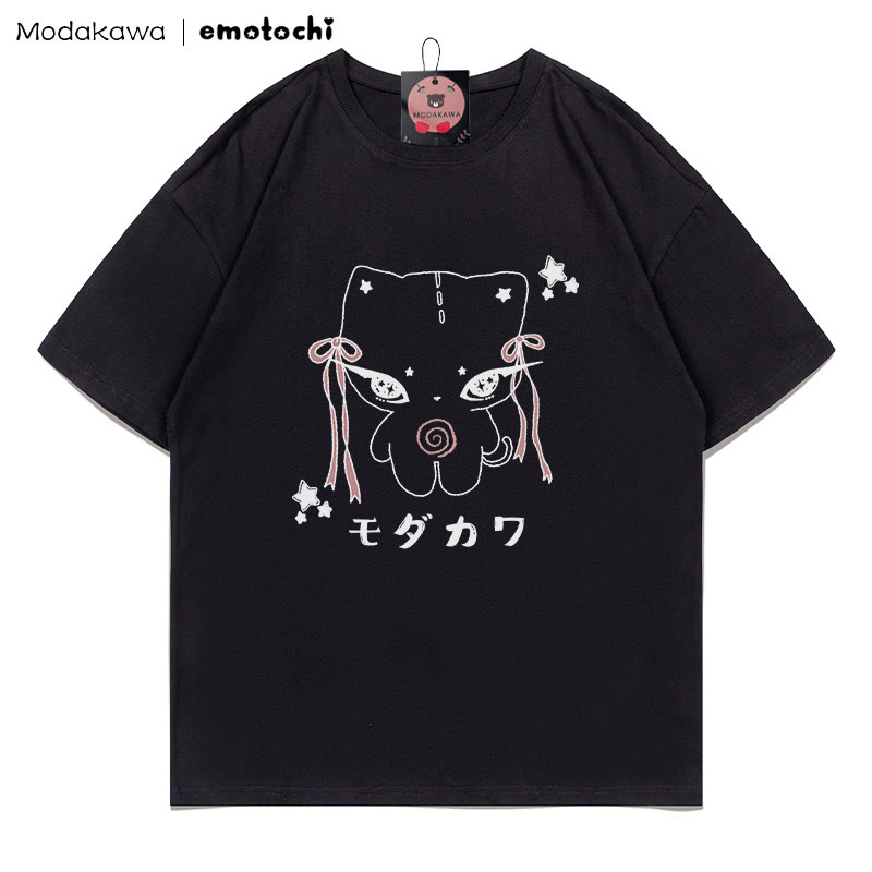 MODAKAWA X emotochi Bow Kitty Print T-Shirt - Black - 5XL - image 4