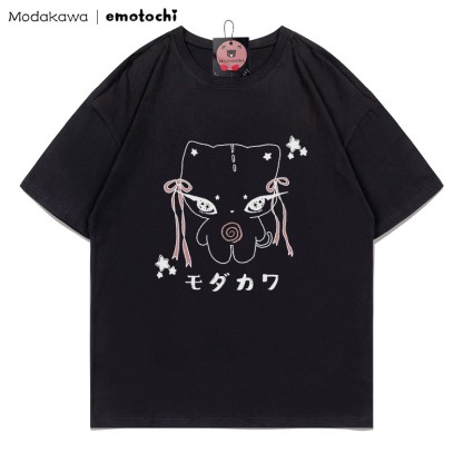 MODAKAWA X emotochi Bow Kitty Print T-Shirt - Black - 5XL - image 4