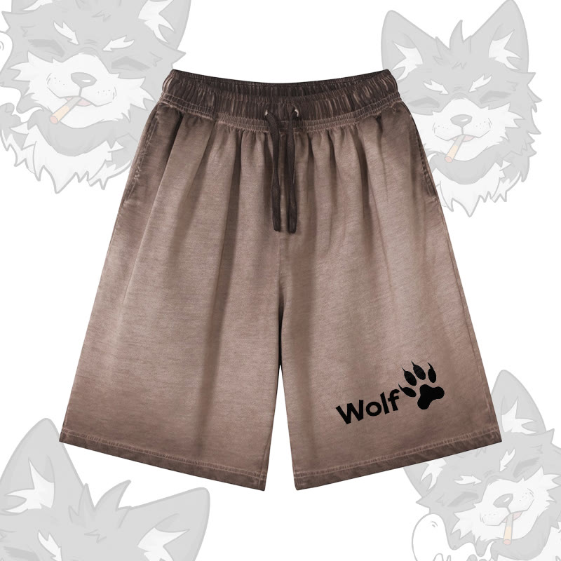 WOLF Graphic Modakawa Shorts aus 100 % Baumwolle mit Farbverlauf im Vintage-Waschungs-Look - Brown - 5XL - image 3