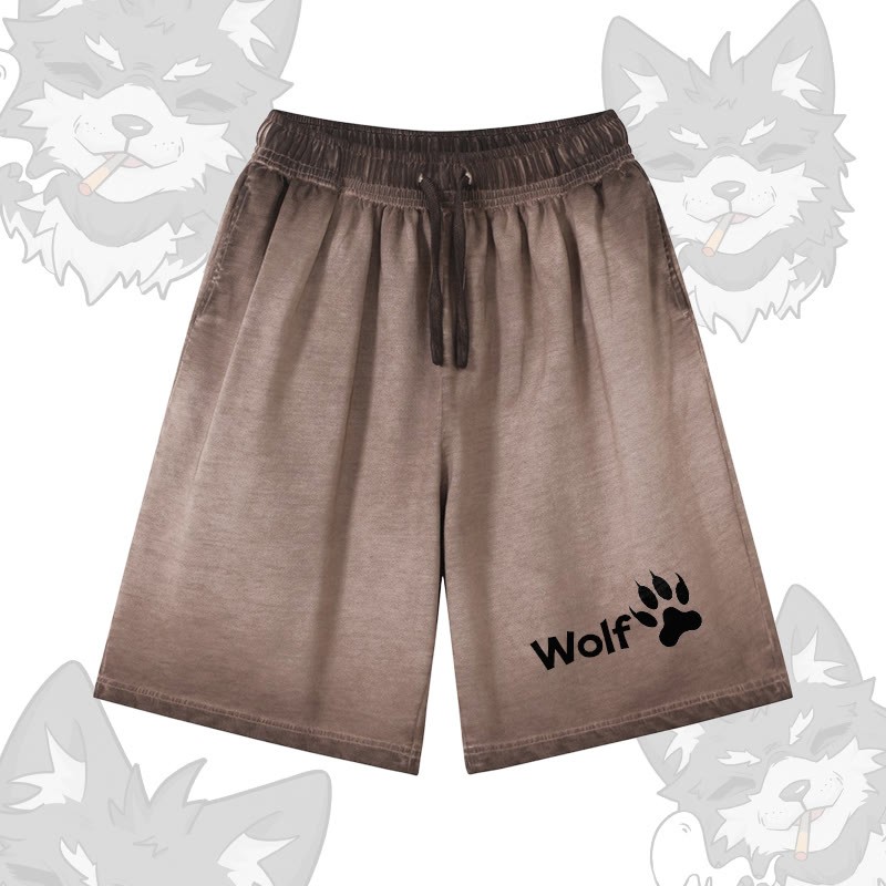 WOLF Graphic Modakawa Shorts aus 100 % Baumwolle mit Farbverlauf im Vintage-Waschungs-Look - Brown - 5XL - image 3