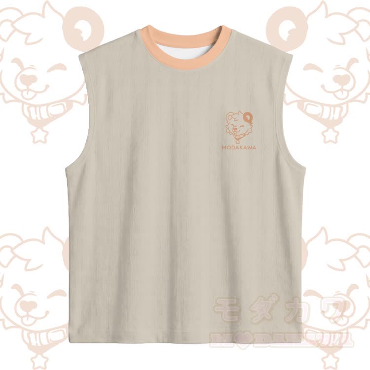 Ärmelloses, schnelltrocknendes Tanktop mit Bärenmotiv und passender Hose von Modakawa - Khaki-Top - 5XL - image 7