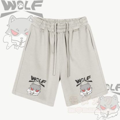 MODAKAWA Smoking Wolf Graphic Drawstring Shorts - Aprikose - 2XL - image 4