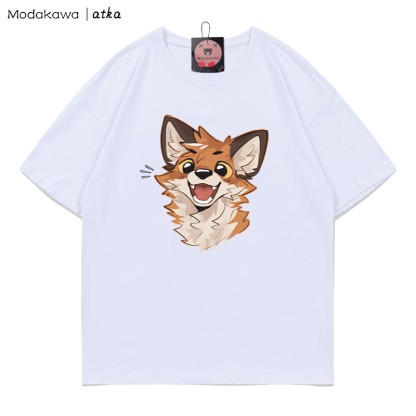 MODAKAWA X atka Cheerful Fox Grafik-T-Shirt - White - 5XL - image 3