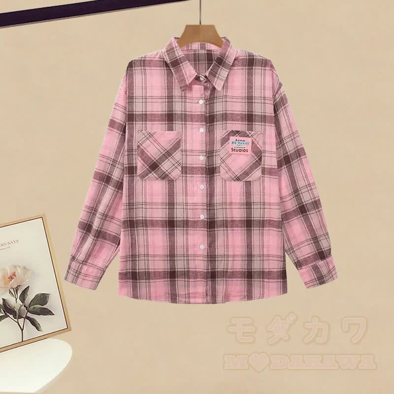 Cami-Top, kariertes Hemd, Cargohose, passendes Outfit - Hemd (Einzeln) - XL - image 6