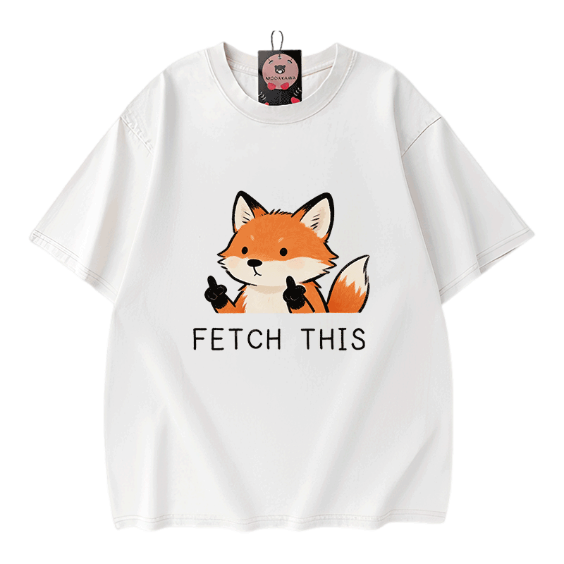 Hol dir dieses Modakawa Vintage T-Shirt mit Fuchs-Motiv aus gewaschener 100% Baumwolle! - White - 5XL - image 3