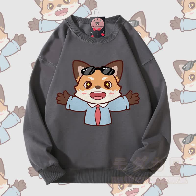 MODAKAWA Niedliches Unisex-Sweatshirt mit Tiermotiv für Paare - Dunkelgrau - 5XL - image 4