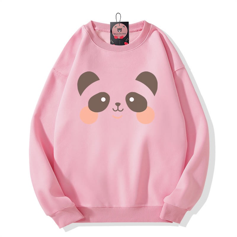 Sweatshirt mit Bärenmuster und Rundhalsausschnitt - Pink - 5XL - image 4