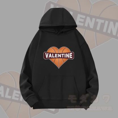 MODAKAWA VALENTINE Herzförmiger Basketball-Grafik-Hoodie (schwer) - Schwarz - 2XL - image 4