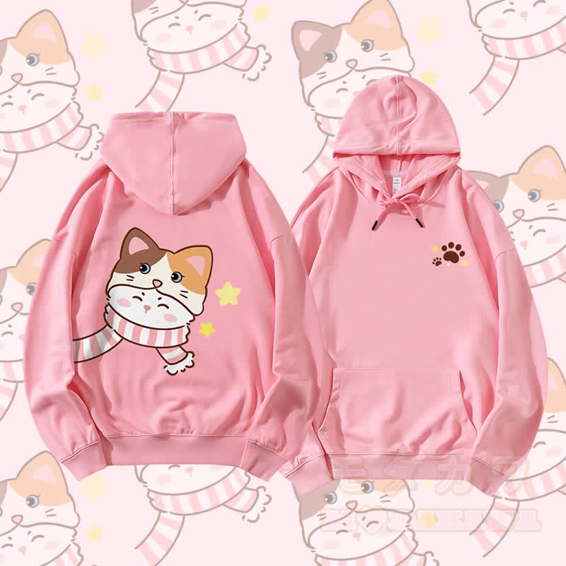 MODAKAWA Schal mit Katzenmotiv, Partner-Hoodie - Rosa - 5XL - image 7