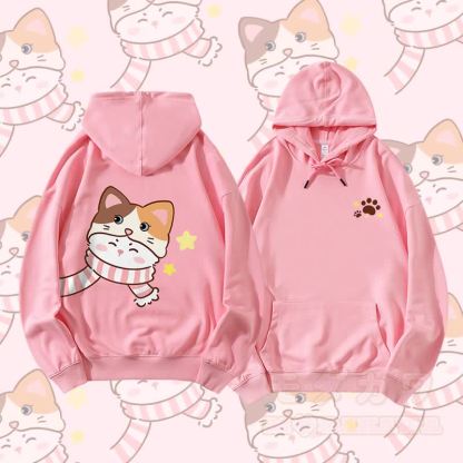 MODAKAWA Schal mit Katzenmotiv, Partner-Hoodie - Rosa - 5XL - image 7