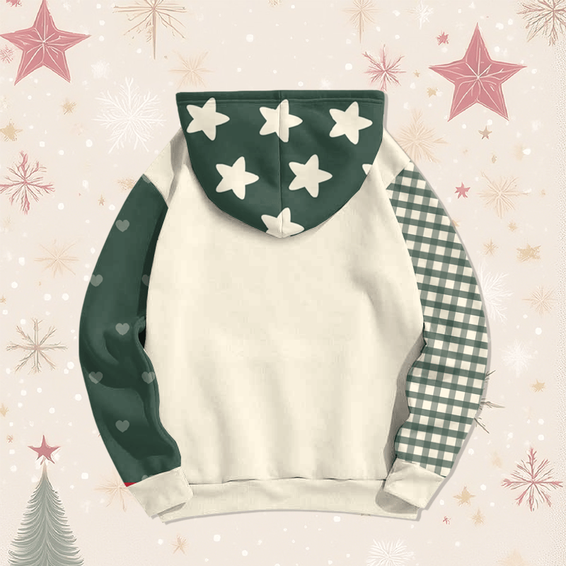 MODAKAWA Pullover-Hoodie mit Weihnachtsmotiv und Allover-Print - image 6