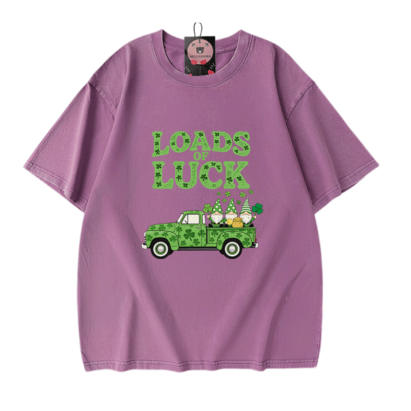 VIELE GLÜCK! Modakawa Vintage-T-Shirt aus 100 % Baumwolle mit Grafik zum St. Pakrit-Tag - Purple - 5XL - image 6