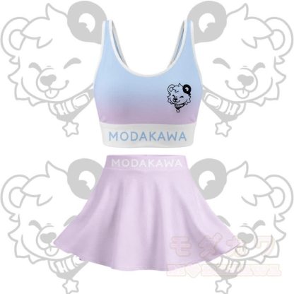 MODAKAWA X popipeko Bären-Grafik Crop Tanktop Sport Top Rock passendes Outfit - Blaues und violettes Set - 2XL - image 12