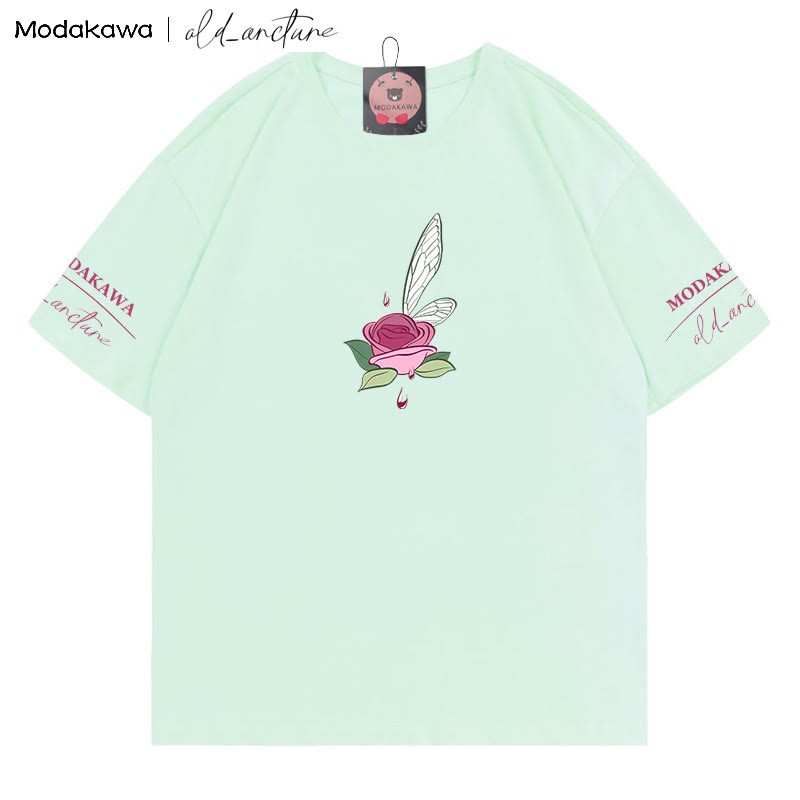 MODAKAWA X old_arcture Rose Angel Parfümflasche Buchstabenprint T-Shirt - image 3