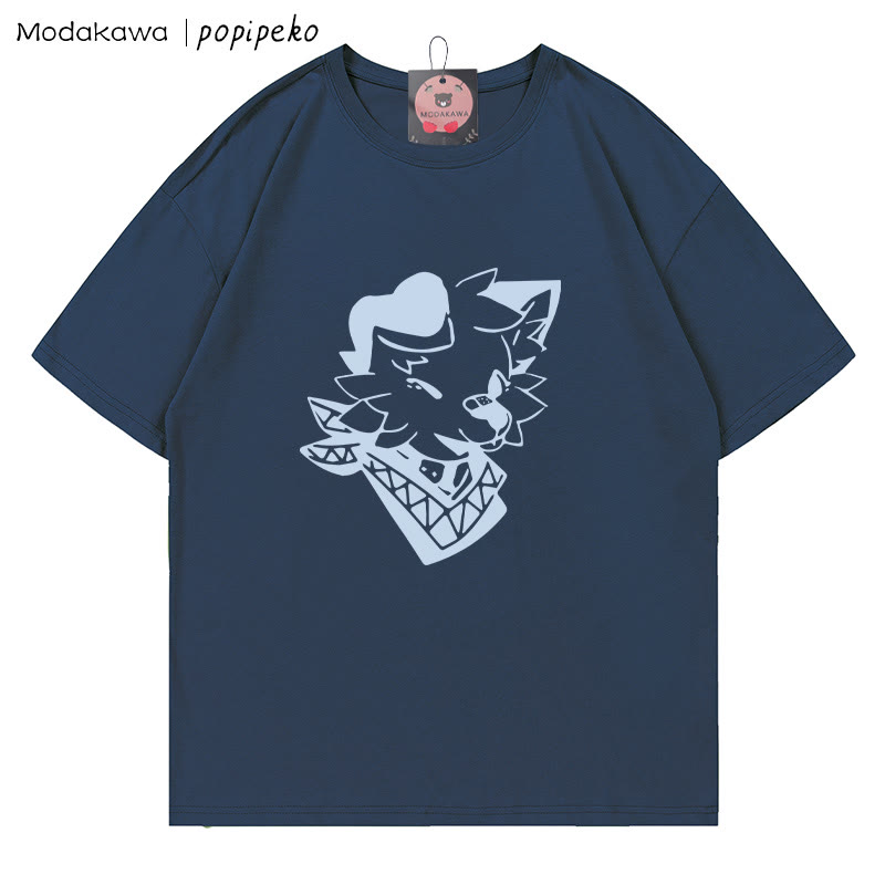 MODAKAWA X popipeko Welpenprint T-Shirt - Purplish Blue - 5XL - image 5