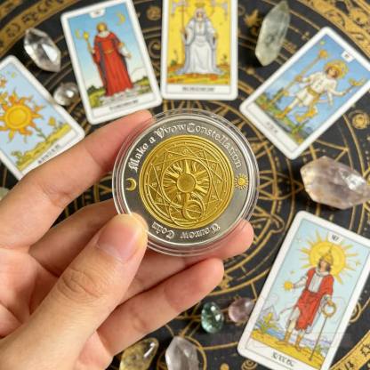 Tarot-Sternzeichen-Münze Gold Silber Wahrsagerei Astrologie Geschenk - image 4