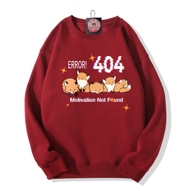 ERROR 404: MOTIVATION NICHT GEFUNDEN: Sweatshirt mit Fuchsprint und Rundhalsausschnitt - Red - 5XL - image 4