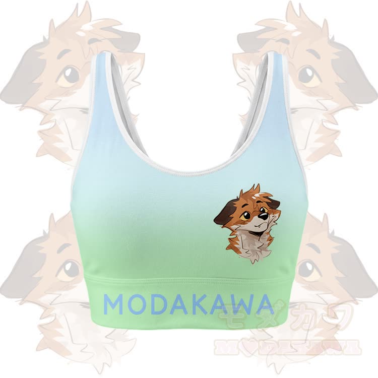 MODAKAWA X atka Fox Sport-BH-Top mit Farbverlauf und passender Leggings - Grüne Spitze - 5XL - image 5
