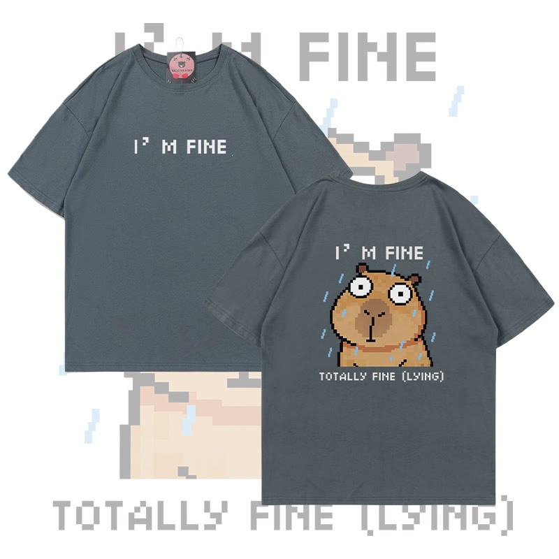 Mir M 's gut – Capybara-Grafik – Modakawa T-Shirt aus 100 % Baumwolle - Grey - 5XL - image 3