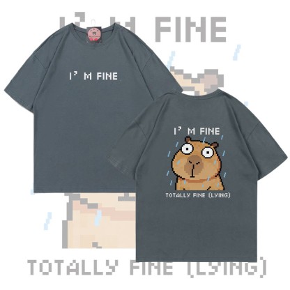 Mir M 's gut – Capybara-Grafik – Modakawa T-Shirt aus 100 % Baumwolle - Grey - 5XL - image 3