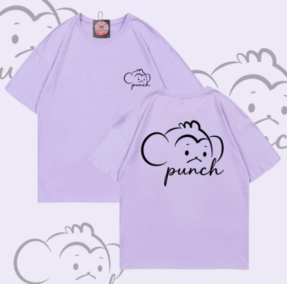 PUNCH Monkey Graphic Modakawa 100% Baumwoll-T-Shirt - Purple - 5XL - image 6