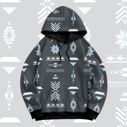 MODAKAWA Pullover-Hoodie mit geometrischem Allover-Print - Grey - 8XL - image 2