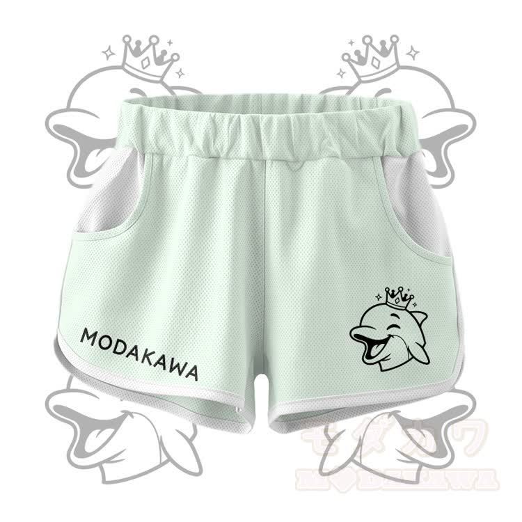 Gekröntes Delfin-Grafik-Crop-Tanktop, Sport-Top, Shorts, Bikini, Modakawa-Partnerlook - Grüne Shorts - 5XL - image 9