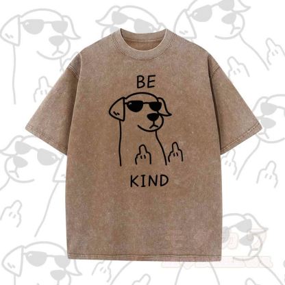 MODAKAWA BE KIND Cooles Kurzarm-T-Shirt mit Hundeprint - Braun A - 5XL - image 11
