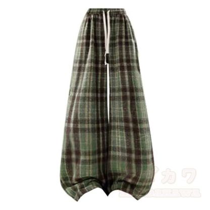 Zweiteiliges Set aus lässigem, zweiteiligem Oberteil mit doppeltem Reißverschluss, karierter Hose mit weitem Bein und kurzem Oberteil. - Hose - 3XL - image 5
