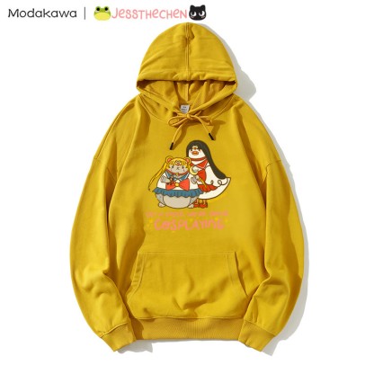 Kapuzenpullover mit lustiger Tier-Cosplay-Grafik - Yellow - 5XL - image 3