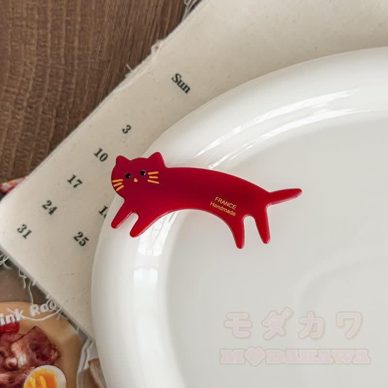 Haaraccessoire aus Acryl mit Kawaii-Katzenmotiv - Rot - image 11