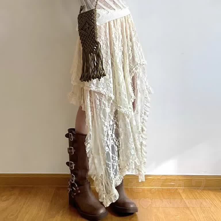 Vintage-Tamikleid mit Spitzenrock, zweiteiliges Set - image 6