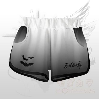 ENTOMB Grafik-Gradienten-T-Shirt Shorts Modakawa passendes Outfit - Schwarze und weiße Shorts - 5XL - image 9