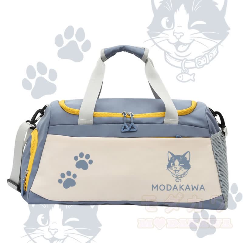 Modakawa Sporttasche mit großem Fassungsvermögen und Katzenmotiv - Blau - 55 x 28 x 26 cm - image 4