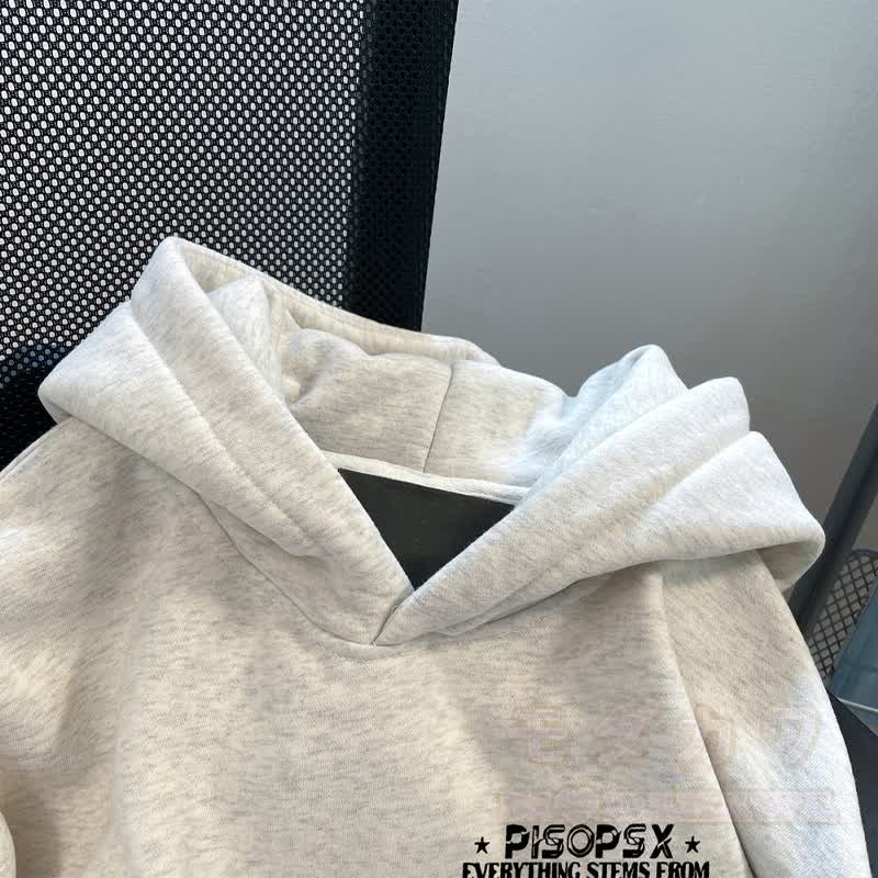 Übergroßer bedruckter Hoodie mit Fleecefutter - image 4