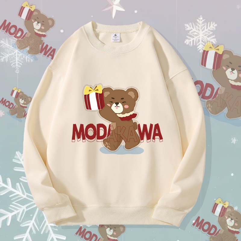 MODAKAWA Unisex-Sweatshirt mit Weihnachtsbär-Motiv - Beige C - 5XL - image 9