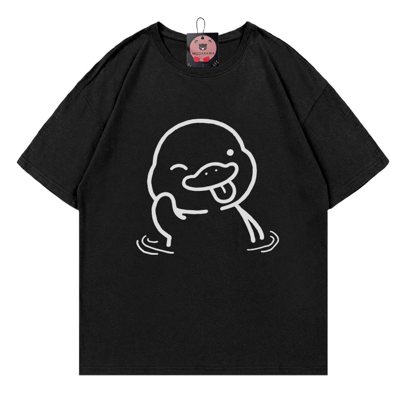 Lustiges T-Shirt mit Entenaufdruck - Black - 5XL - image 4