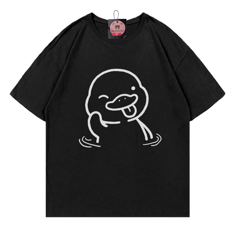 Lustiges T-Shirt mit Entenaufdruck - Black - 5XL - image 4
