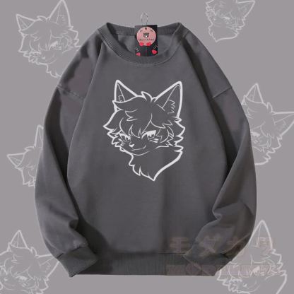 MODAKAWA Fox Boy Graphic Unisex Sweatshirt - Dunkelgrau - 5XL - image 3