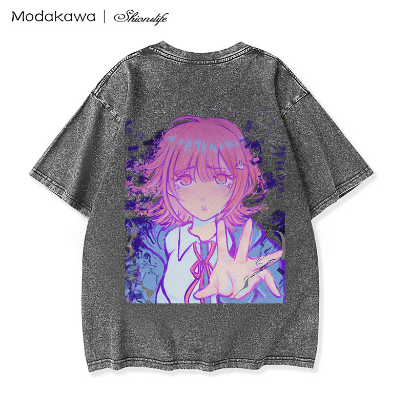 MODAKAWA X Shionslife – Game Over – Vintage-T-Shirt aus 100 % Baumwolle - Grey - 5XL - image 4