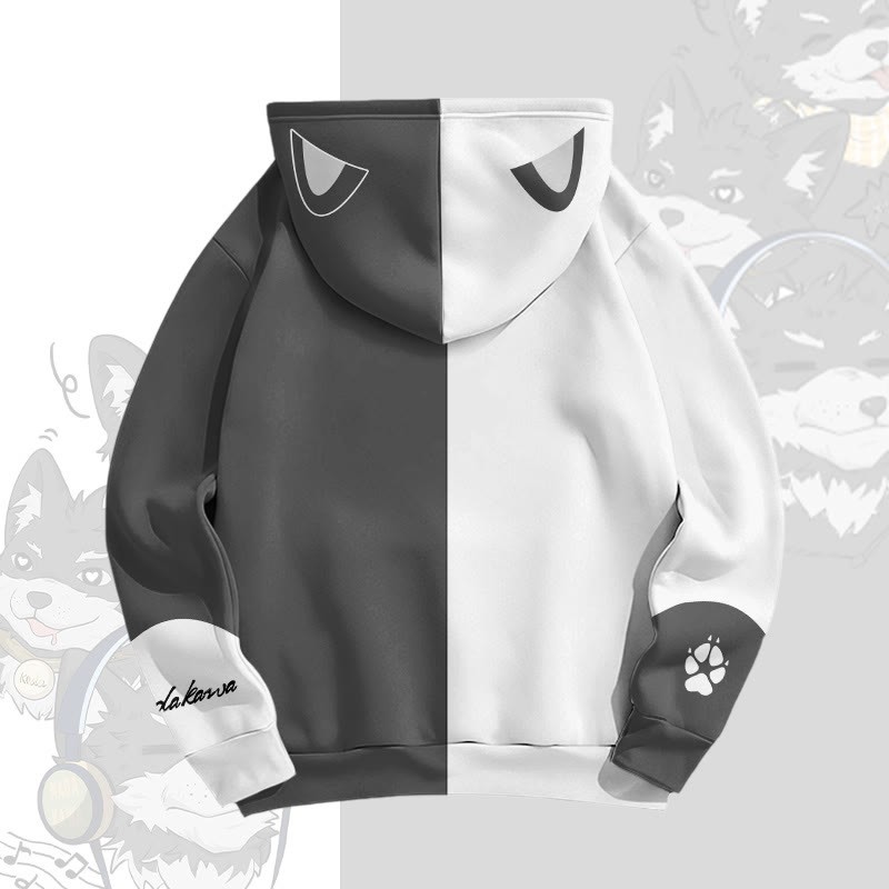 MODAKAWA Pullover-Hoodie mit fröhlichem Koda-Welpen-Print - image 3