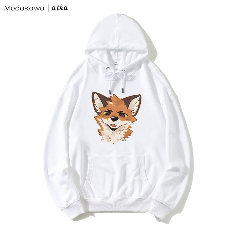 Kapuzenpullover mit Squinty Fox-Grafik - White - 5XL - image 3