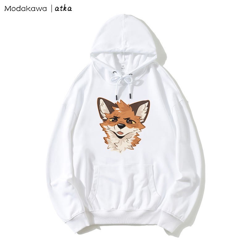 Kapuzenpullover mit Squinty Fox-Grafik - White - 5XL - image 3