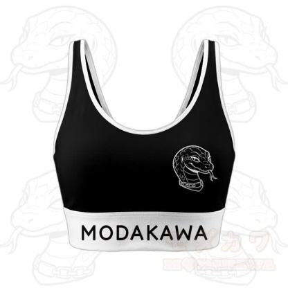 Crop-Top mit Schlangenmuster, Sporttop und Shorts, Modakawa-Kombinationsoutfit - Schwarzes Oberteil - 5XL - image 5