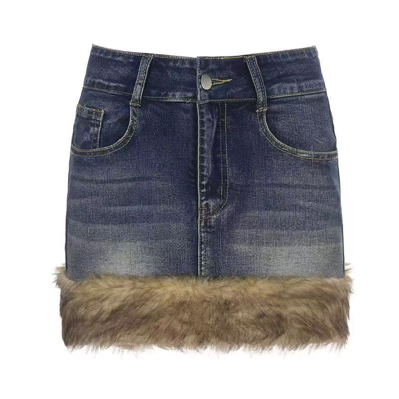 Vintage Jeans-Minirock mit Fransen - image 5