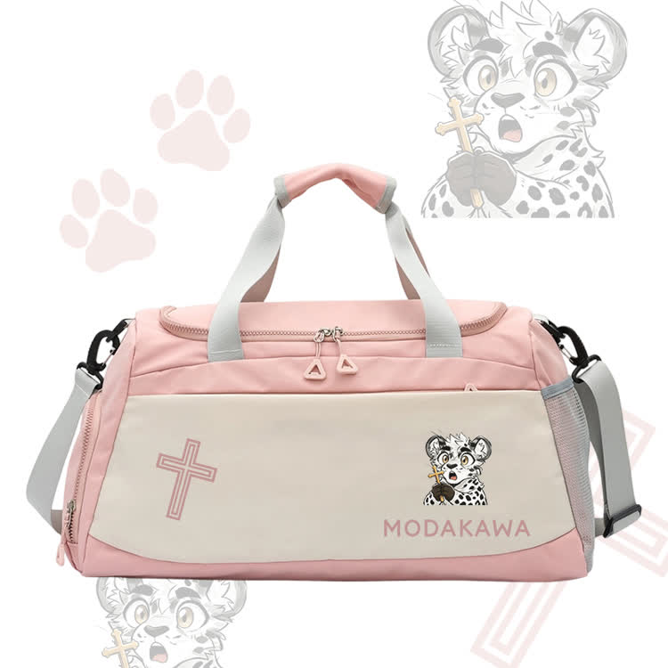 Modakawa Sporttasche mit Leopardenkreuz-Motiv, großes Fassungsvermögen - Pink - 55*28*26 cm - image 4