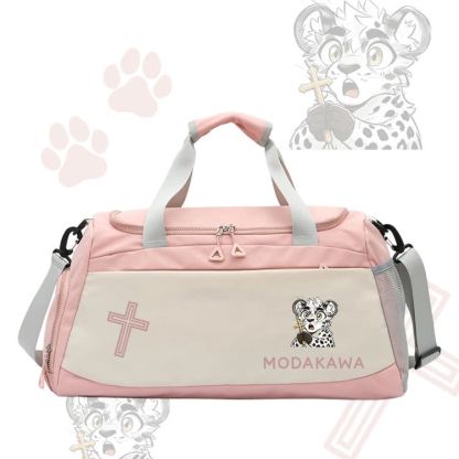 Modakawa Sporttasche mit Leopardenkreuz-Motiv, großes Fassungsvermögen - Pink - 55*28*26 cm - image 4