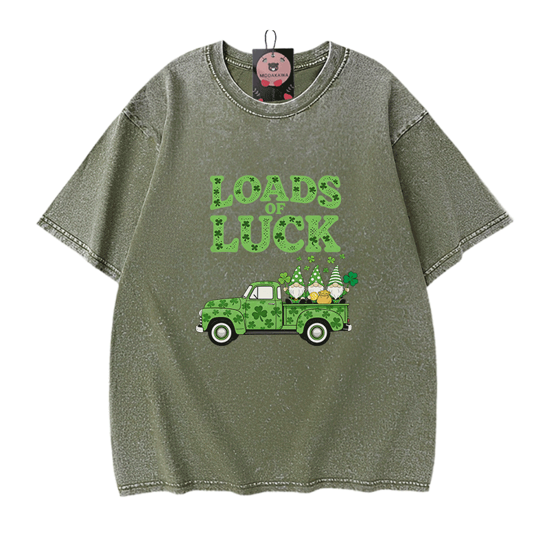 VIELE GLÜCK! Modakawa Vintage-T-Shirt aus 100 % Baumwolle mit Grafik zum St. Pakrit-Tag - Green - 5XL - image 8